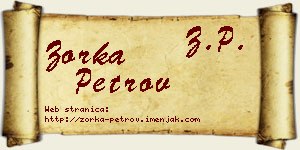 Zorka Petrov vizit kartica